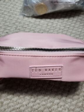 Ted Baker Light Pink Nylon Zip Cosmetic Case